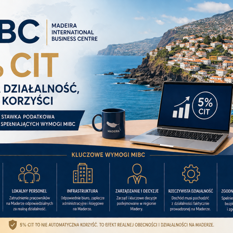 MIBC Madeira International Business Centre – kiedy spółka może korzystać z 5% CIT?